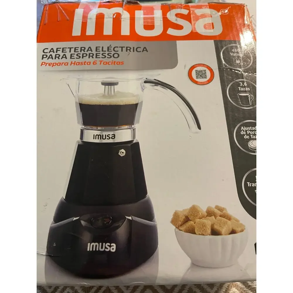 Imusa Aluminum Espresso Machine Color Black